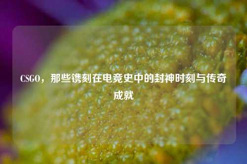 CSGO，那些镌刻在电竞史中的封神时刻与传奇成就