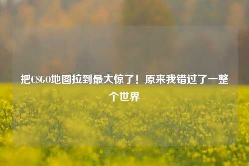 把CSGO地图拉到最大惊了！原来我错过了一整个世界