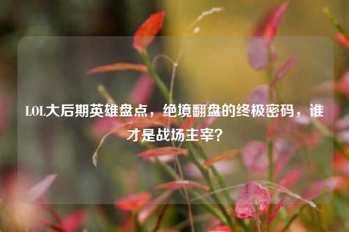 LOL大后期英雄盘点,绝境翻盘的终极密码,谁才是战场主宰?