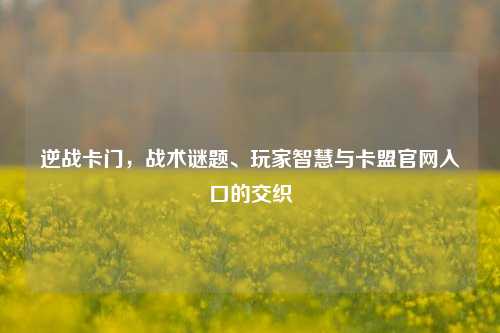 逆战卡门，战术谜题、玩家智慧与卡盟官网入口的交织
