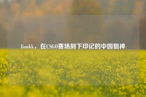 lionkk，在CSGO赛场刻下印记的中国狙神