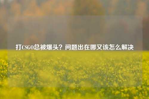 打CSGO总被爆头？问题出在哪又该怎么解决