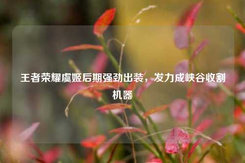 王者荣耀虞姬后期强劲出装,发力成峡谷收割机器