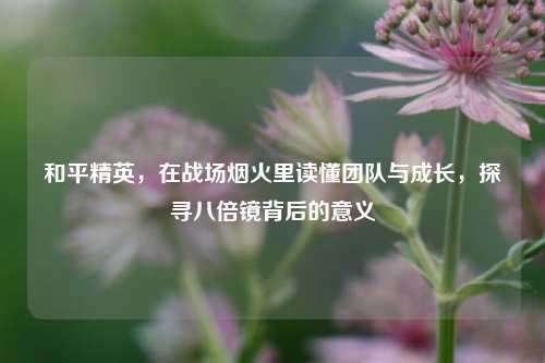 和平精英，在战场烟火里读懂团队与成长，探寻八倍镜背后的意义