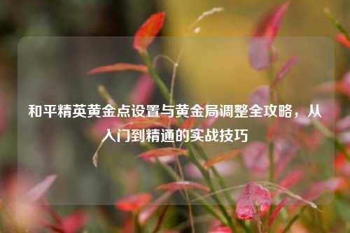 和平精英黄金点设置与黄金局调整全攻略，从入门到精通的实战技巧