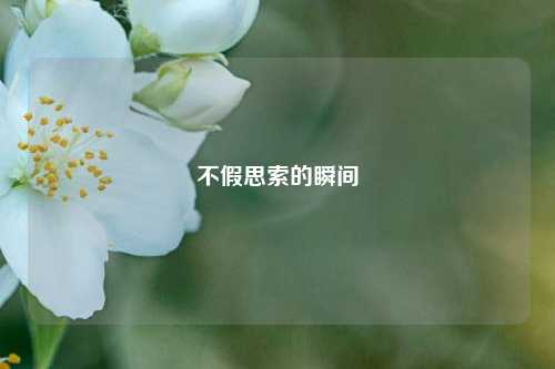 不假思索的瞬间