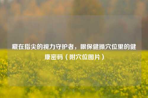 藏在指尖的视力守护者，眼保健操穴位里的健康密码（附穴位图片）