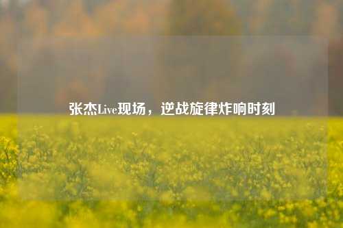张杰Live现场，逆战旋律炸响时刻