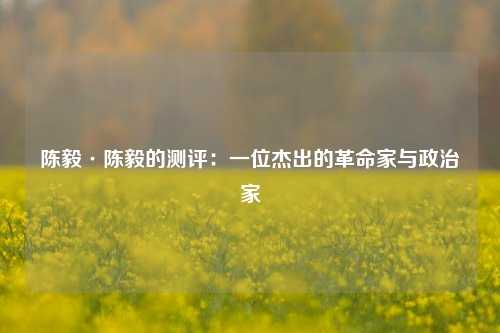 陈毅·陈毅的测评：一位杰出的革命家与政治家