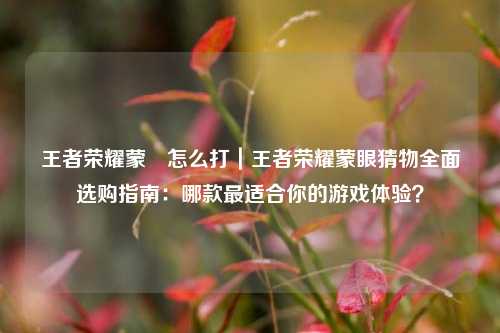 王者荣耀蒙犽怎么打|王者荣耀蒙眼猜物全面选购指南:哪款最适合你的游戏体验?