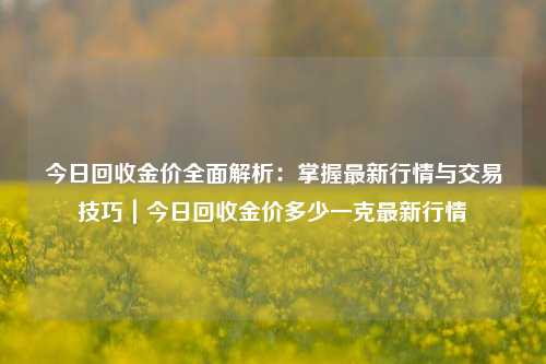 今日回收金价全面解析：掌握最新行情与交易技巧｜今日回收金价多少一克最新行情
